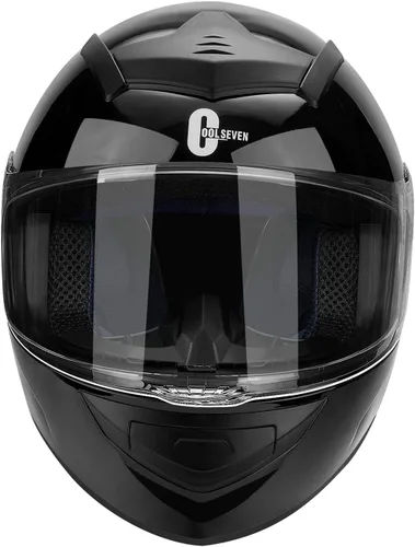 Miniatura 2 de Casco de motocicleta de cara completa para adultos con aprobación DOT, Casco ligero y aerodinámico de bicicleta de calle negro brillante para Brillo