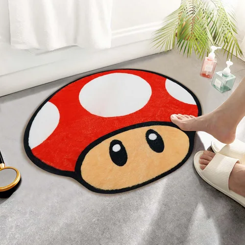 Miniatura 2 de Lindas y divertidas alfombras de baño con forma irregular de huevo amarillo para niños, antideslizante, absorbente, lavable, alfombra de baño