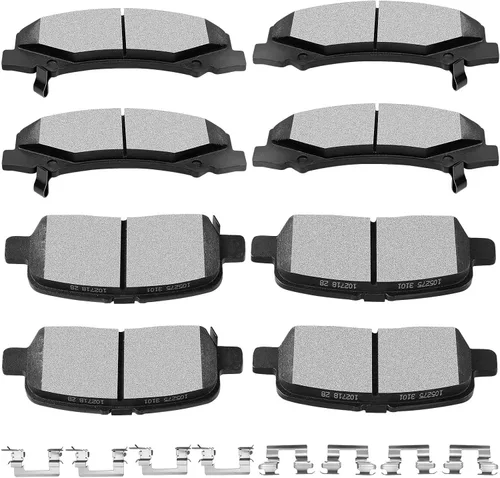 Miniatura 13 de SCITOO D1107 D1456 Juegos de pastillas de freno cerámicas delanteras y semimetálicas traseras compatibles con AUDI A3 09-13, AUDI A3 QUATTRO 09-10