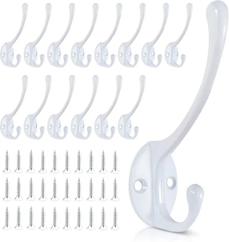 Miniatura 11 de Ganchos de pared para colgar, paquete de 15 ganchos resistentes de metal para abrigos, para sala de estar, baño, cocina, dormitorio para toalla