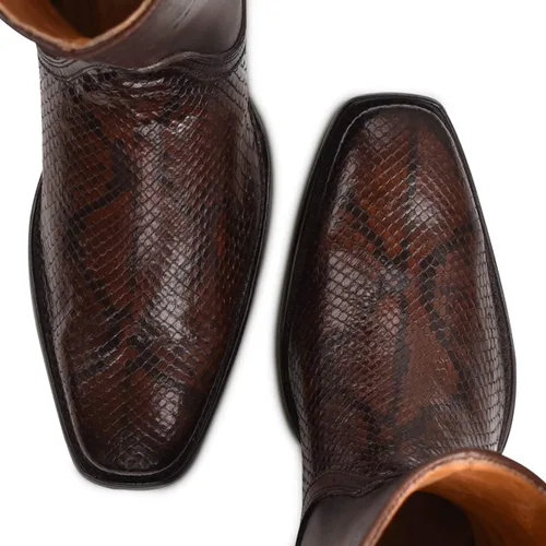 Miniatura 8 de Cuadra Botas urbanas para hombre en piel auténtica pitón marrón, Marrón