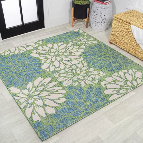 Miniatura 36 de JONATHAN Y Alfombra Corredor de Tejido Texturizado Floral para Interiores y Exteriores 2X8 Marrón/Crema, Zinnia Moderna para Patio Trasero, Patio