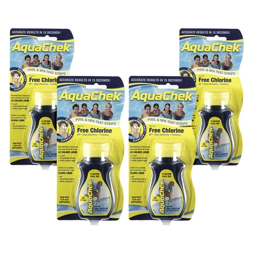 Miniatura 8 de AquaChek Tiras de prueba amarillas de 4 vías para piscina y spa, 50 unidades, precisión verificada por laboratorio para pH, cloro, alcalinidad