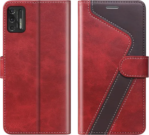 Funda tipo cartera de cuero para Moto G Stylus 4G 2021 de 6.8 pulgadas, con bloqueo RFID, soporte magnético para tarjetas de crédito, funda de TPU a