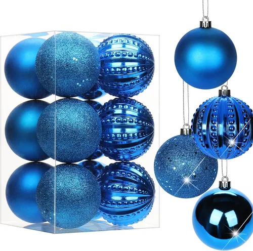 Miniatura 46 de Adornos de bolas de Navidad negras de 2.36 pulgadas, 25 piezas inastillables, set de adornos de Navidad, bolas de Halloween, adorno negro para árbol
