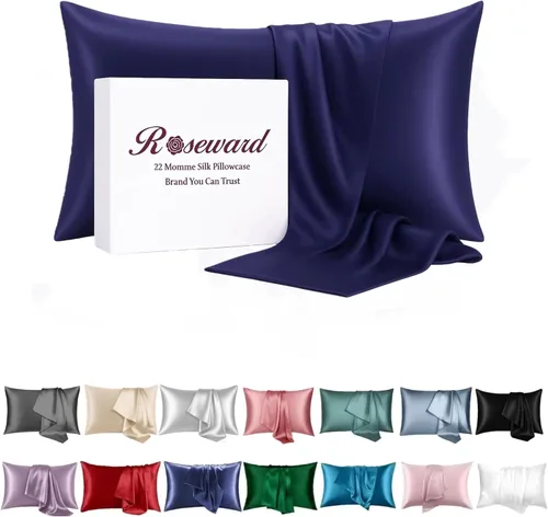Miniatura 9 de Funda de almohada de seda morada para cabello y piel fabricada en EE. UU., fundas de almohada de seda pura de 22 mommes Queen con cremallera, grado