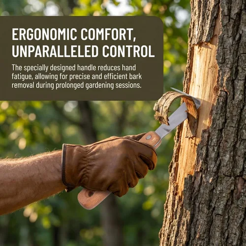 Miniatura 3 de DOITOOL Cuchillo raspador de corteza de jardinería, herramienta manual ergonómica para quitar corteza de árbol para árboles frutales, cortador