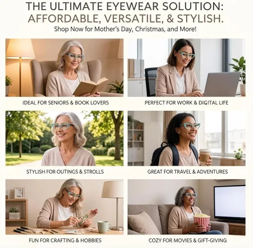 Miniatura 6 de ICARA Oprah Style - Lentes de lectura con diamantes de imitación para mujer, diseño de ojo de gato con diamantes brillantes y bloqueo de luz azul