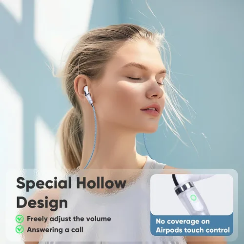 Miniatura 4 de Correa de cuello antipérdida para AirPods, cadena de collar magnética fuerte de cuero PU, compatible con AirPods 1&2 / 3ª generación / Pro / Pro 2