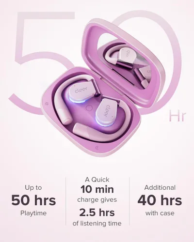 Miniatura 5 de Cleer ARC 3 - Audífonos de oreja abierta – Dolby Audio, Snapdragon Sound auriculares verdaderamente inalámbricos, batería de 50 horas, Bluetooth Rosa