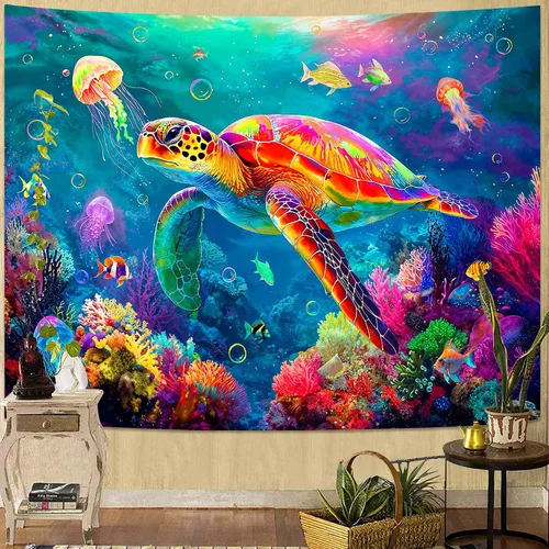 Miniatura 13 de Spenlife Blacklight - Fantástico tapiz de gato negro, tapiz de pared de gato reactivo que brilla con rayos UV para decoración de habitación, tapiz