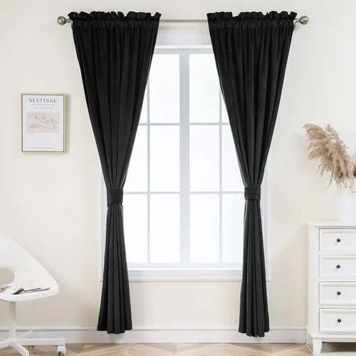 Miniatura 6 de PLEASANT BOULEVARD Cortinas de terciopelo [2 paneles] elegantes para sala de estar, dormitorio, cuarto de bebé, cortinas para oscurecer