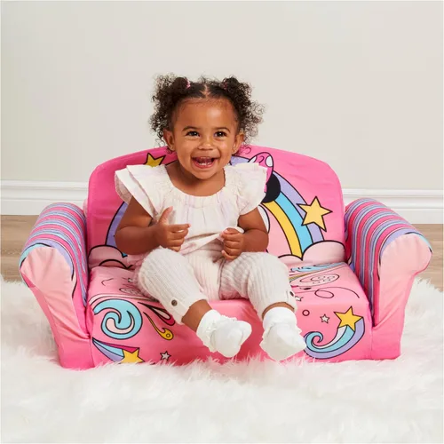 Miniatura 6 de Marshmallow Furniture, Sofá para dormir Minnie Mouse 3 en 1, tumbona convertible para niños, sofá cama y colchón de espuma para siestas de niños
