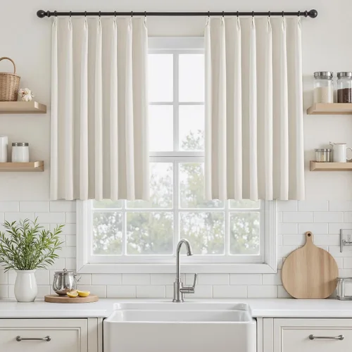Miniatura 13 de UHITECH Cortinas opacas cortas de 35 pulgadas de largo, plisadas, opacas, para ventanas pequeñas, con aislamiento térmico, cortinas reductoras