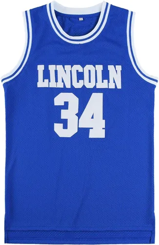 Miniatura 2 de Mens Lincoln #34 Jesus Shuttlesworth High School Movie Basketball Jersey for Adult WhiteBlue