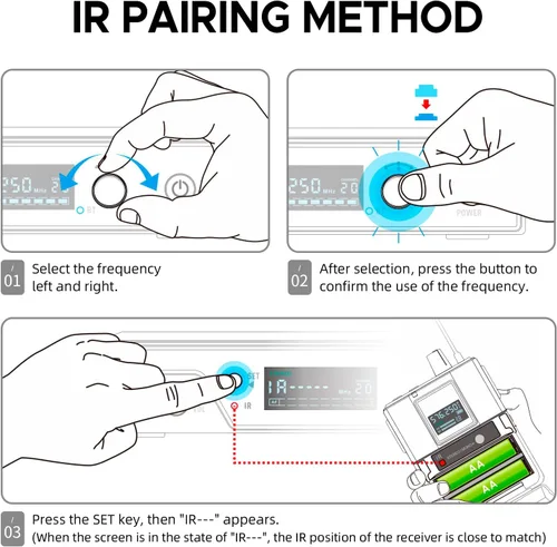 Miniatura 3 de D Debra Pro ST-102 & ST-202 & M-PROI Sistema de monitor in-ear estéreo inalámbrico Sistema de receptor Bodypack, rendimiento con 100 frecuencias