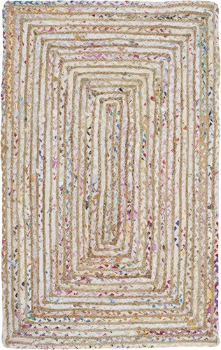 Miniatura 20 de SAFAVIEH Alfombra 8x10 - Colección Cape Cod - Grande - Beige y Multi, Jute y Algodón Hecho a Mano, Diseño Trenzado Tejido (CAP202B)