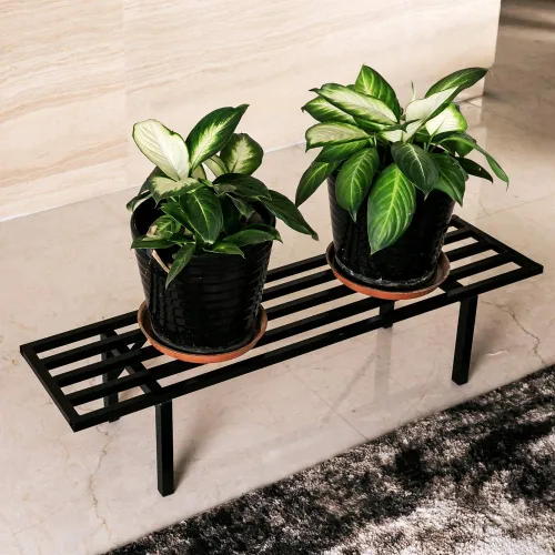 Miniatura 4 de Zhongma Soporte de metal para plantas de un nivel (45.67 pulgadas de largo x 8.66 pulgadas de ancho x 7.9 pulgadas de alto) soporte para plantas