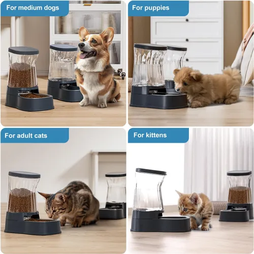 Miniatura 7 de Dispensador automático de agua por gravedad para perros, tazón dispensador de agua de acero inoxidable de 1 galón para perros y gatos, dispensador