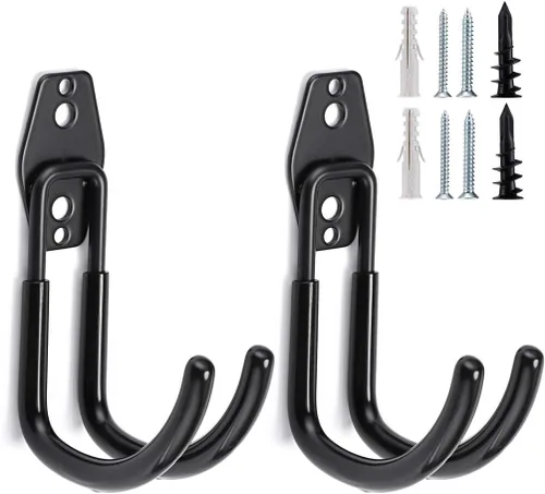 JUXYES Soporte de carrete de tubería de jardín resistente para montaje en pared, colgador de automóvil y cable, soporte de carrete de tubo con