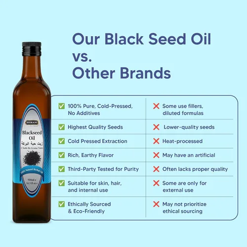 Miniatura 6 de Hemani Aceite de semilla negra prensado en frío 16.91 Oz I 500ML I 100% Natural I Libre de disolventes I AKA Nigella Sativa I Kalonji I Aceite