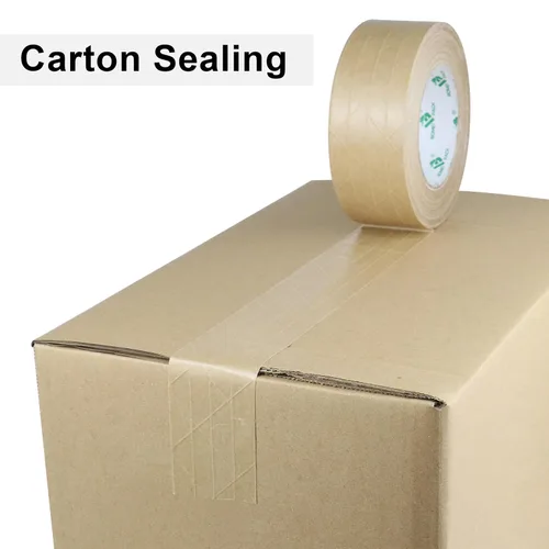 Miniatura 6 de BOMEI PACK Paquete de 2 cintas de papel kraft reforzadas, cinta de embalaje autoadhesiva de papel engomado, para embalaje resistente, envío, mudanza