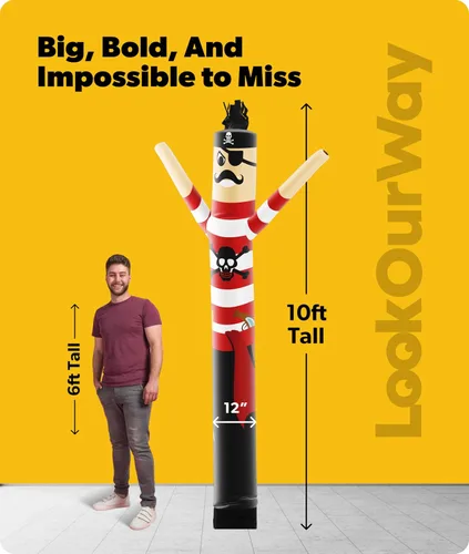 Miniatura 3 de LookOurWay Air Dancers - Accesorio inflable para hombre de tubo – Wacky Waving inflable para promoción de negocios – Ventilador no incluido Pirate