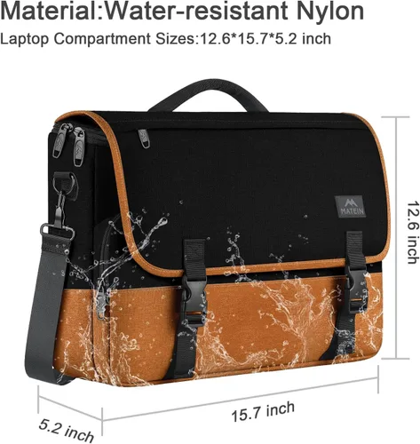 Miniatura 22 de MATEIN Bolsa tipo mensajero para hombres, mochila escolar para adolescentes, ligera de 17.3 pulgadas, maletín para laptop grande, bolsa cruzada