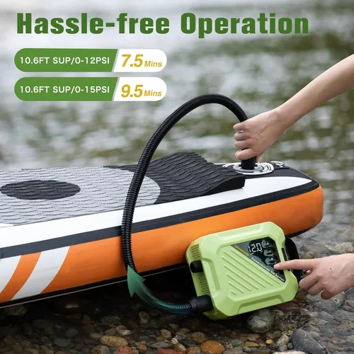 Miniatura 2 de Paddle Board Electric Pump 20PSI High Pressure Rechargeable SUP Air Pump, Intelligent Dual Stage Inflation & Deflation,Auto-Off for Stand Up Paddle