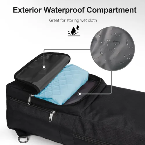Miniatura 2 de Bolsa para Esterilla de Yoga con Bolsillo Lateral de Malla y Cremallera, Compartimento Exterior para Artículos Húmedos, Bolsa Ligera Impermeable