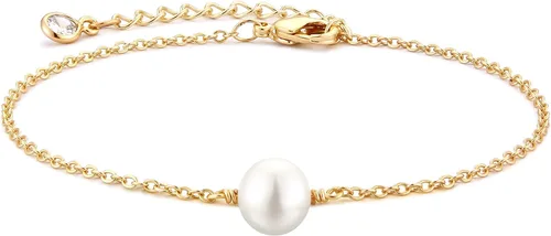 MEVECCO - Brazalete para mujer, chapado en oro de 14 quilates, cadena delicada, joyería simple, bonita, hecha a mano y minimalista para ella