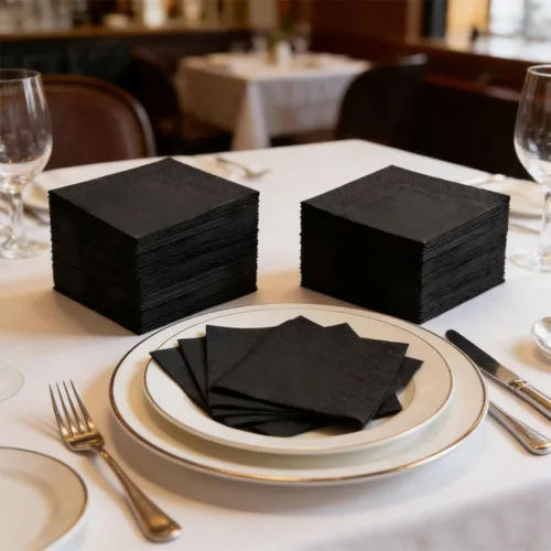 Miniatura 7 de 100 paquetes de servilletas de cóctel de 2 capas, servilletas de postre plegadas de 5 x 5 pulgadas, servilletas desechables para cena, boda