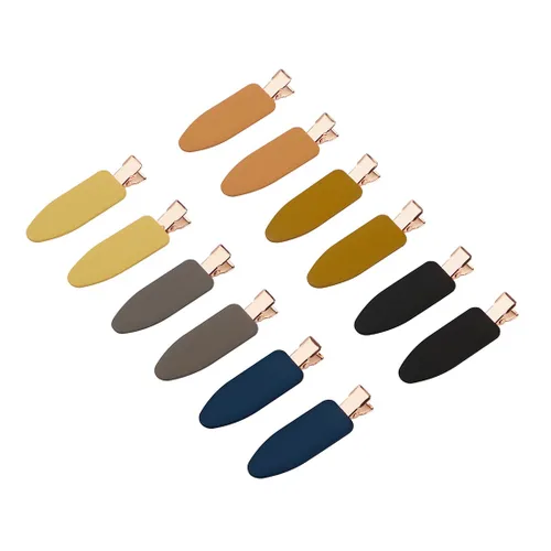 Miniatura 10 de 12 piezas de pinzas para el cabello suaves, pinzas planas para peinar el cabello 12 unidades (animal)..