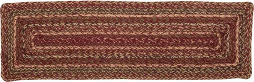 Miniatura 3 de VHC Brands Molino de sidra Primitive Yute Rojo Rayas Escalera Rectángulo de Látex Respaldo 8.5"x27