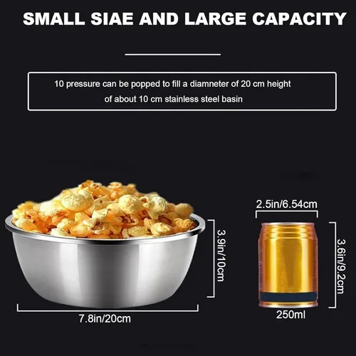 Miniatura 4 de Popcorn Poppers Chinese Popcorn Pop-Corn Cannon Stainless Steel Popcorn High Pressure Cooker Popper(268ML)