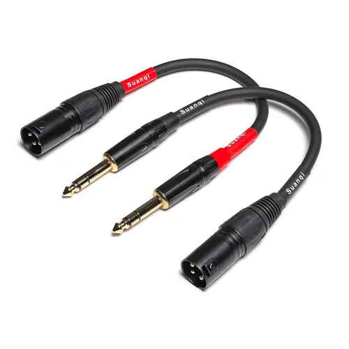 Miniatura 9 de Cable XLR de 1/4 de pulgada a 3 pines, cable equilibrado de micrófono TRS macho a XLR macho de 0.250 in (1 pie)