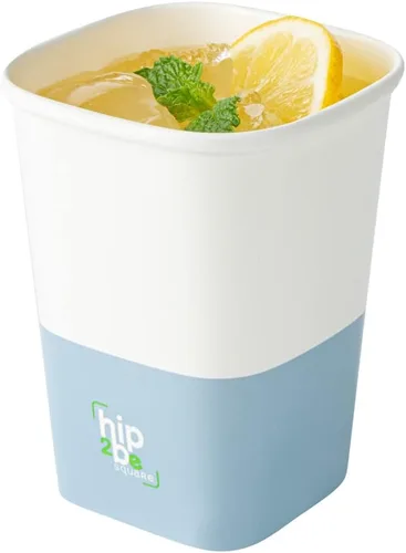Restaurantware Hip 2 Be Square - Tazas de café de papel de 12 onzas, 25 tazas de café reutilizables a prueba de fugas, tapas se venden por separado,