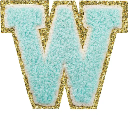 Miniatura 33 de SPRT - Parches de letras de chenilla universitaria con purpurina, parche de letras blancas para planchar con letras del alfabeto para disfraz
