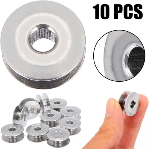 Miniatura 2 de Queenbox Bobinas de aluminio industriales de 0.827 in para máquinas de coser Singer Brother, 10 Uds