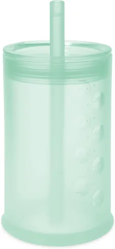 Miniatura 11 de Olababy Clear View - Taza de entrenamiento de silicona con tapa con pajilla, entrenador para sorber para niños de 12 meses en adelante, vasos Lila