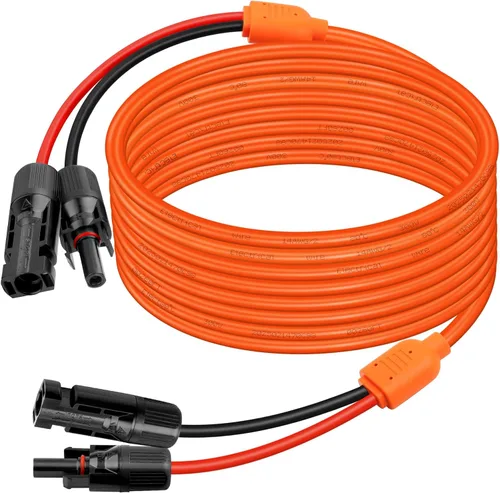 Miniatura 7 de XRDS -RF Cable de extensión solar de 5 pies, cobre estañado de 14AWG con conectores de panel solar, cables de derivación rojo y negro de 10AWG