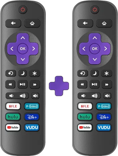 Paquete de 2 controles remotos de repuesto solo para Roku TV, compatible con TCL Roku/Hisense Roku/Onn Roku Series Smart TV (no para Roku Stick, Box