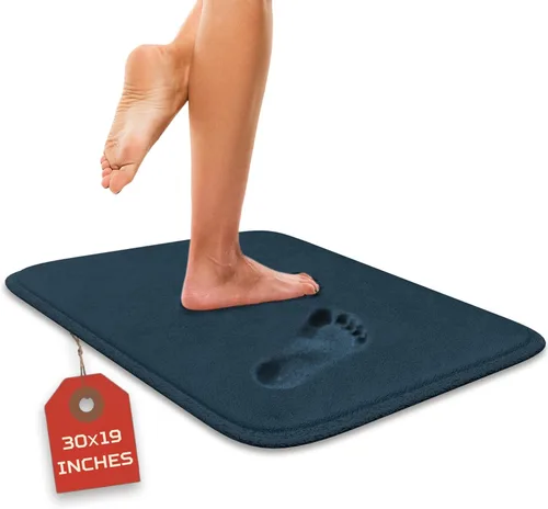 Miniatura 32 de Alfombra de baño de lujo – 1 pieza de alfombrilla de baño de espuma viscoelástica, antideslizante y ultrasuave, altamente absorbente, fácil
