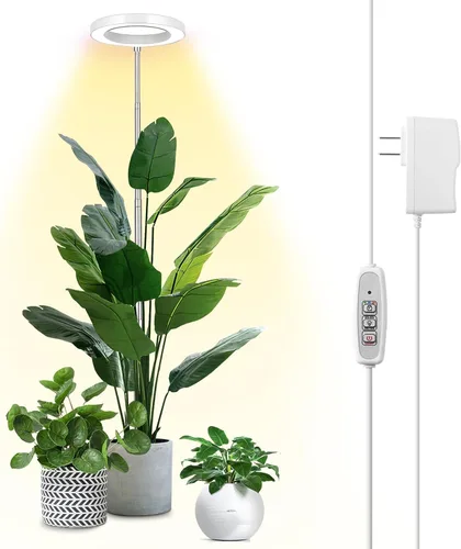 Miniatura 13 de LBW - Luces de cultivo para plantas de interior, luz de plantas de espectro completo de 144 LEDs, lámpara grande para plantas con 4 niveles Blanco