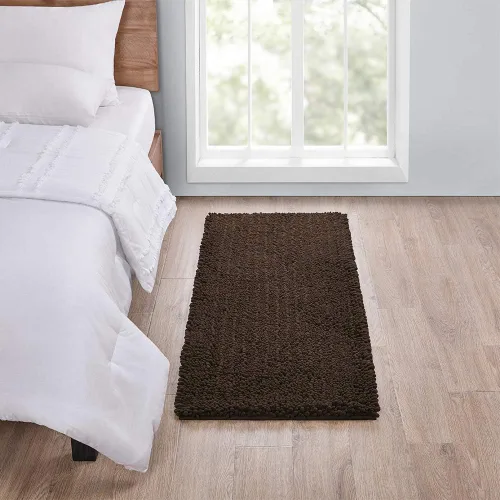 Miniatura 297 de Walensee Alfombra de baño antideslizante (24x17 pulgadas, rosa polvoriento) absorbente de agua, súper suave, lanuda de felpilla, lavable a máquina