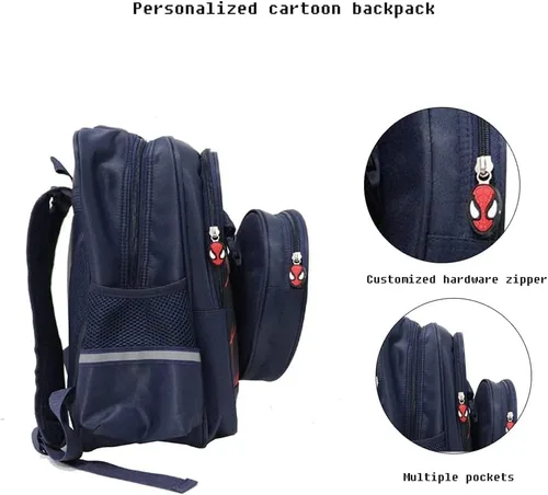 Miniatura 6 de FENGJINRUHUA Lindo juego de roles de dibujos animados escuela primaria mochila para niños cómics niños niñas (A-azul marino), A-Azul marino, Mochila