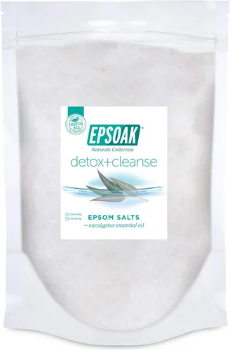 Miniatura 8 de Epsoak Sal de Epsom de 2 libras USP sulfato de magnesio con desintoxicación + aroma de limpieza resellable, bolsa de sal de Epsom fabricada