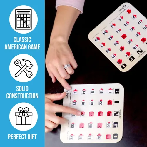 Miniatura 3 de Regal Bingo - Juego de 25 tarjetas de bingo con ventanas deslizantes y tablero maestro a granel, juego de bingo reutilizable para adultos y personas