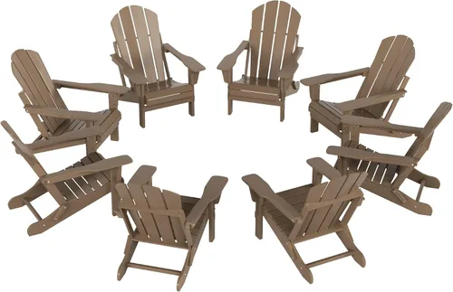 Miniatura 19 de HDPE Laguna Silla Adirondack plegable de polietileno (juego de 2), teca