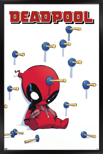 Miniatura 9 de Trends International Marvel Comics Deadpool - Póster de pared de dardos, 22.375 x 34 pulgadas, paquete de impresión premium y colgador negro